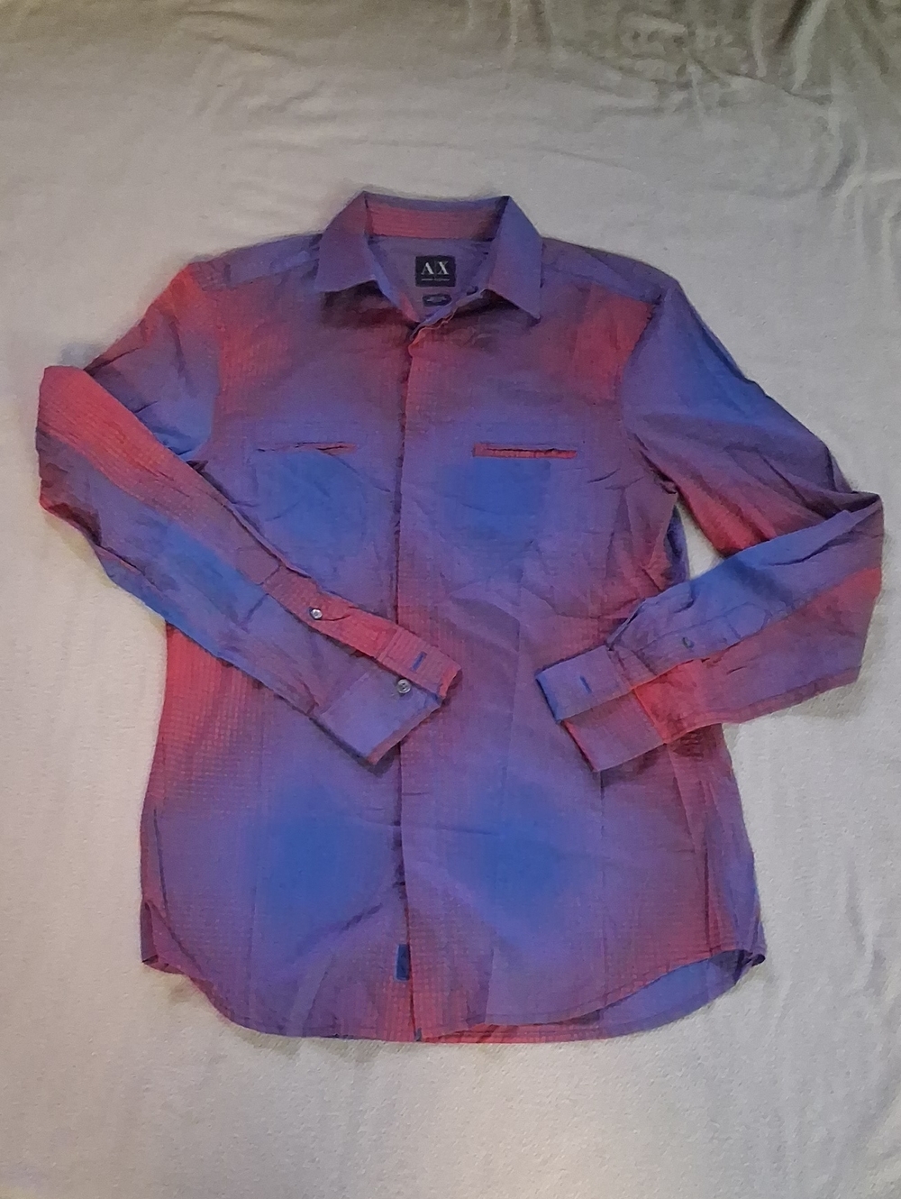 A|X Armani Exchange Blue & Red Ombre Long Sleeve Shirt